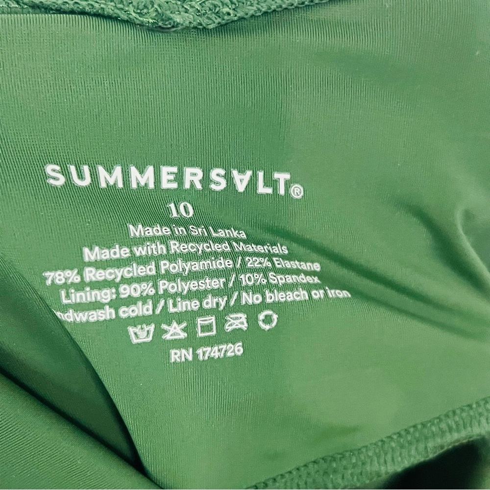 Summersalt The Perfect Wrap Green Wrap One-Piece Swimsuit Size 10 - Picture 5 of 7